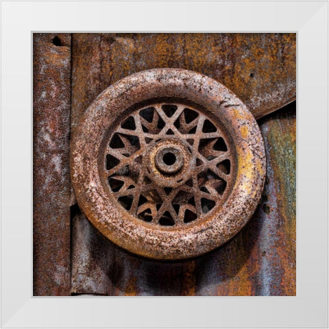 Rusted in Time I White Modern Wood Framed Art Print by Mahan, Kathy