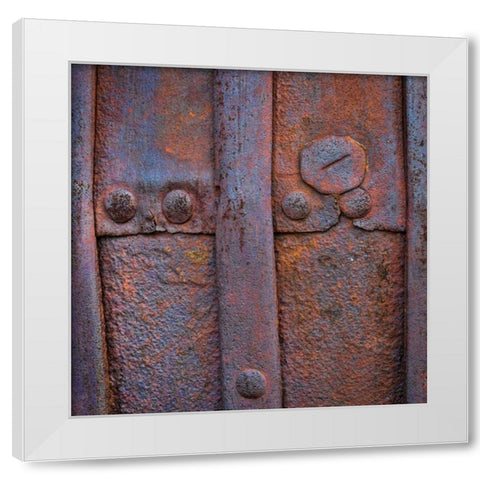 Rusted in Time II White Modern Wood Framed Art Print by Mahan, Kathy