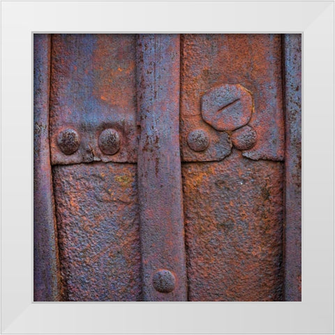 Rusted in Time II White Modern Wood Framed Art Print by Mahan, Kathy