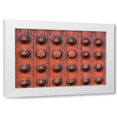 Bolted Metal White Modern Wood Framed Art Print by Mahan, Kathy