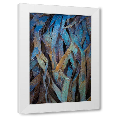 Sculptural Metal V White Modern Wood Framed Art Print by Mahan, Kathy