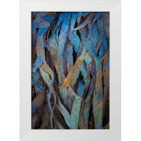 Sculptural Metal V White Modern Wood Framed Art Print by Mahan, Kathy