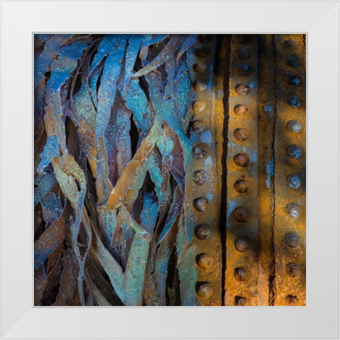 Metal Infusion I White Modern Wood Framed Art Print by Mahan, Kathy