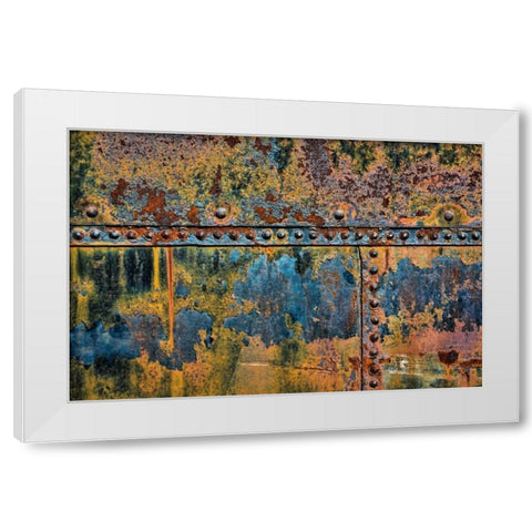 Sculptural Metal X White Modern Wood Framed Art Print by Mahan, Kathy