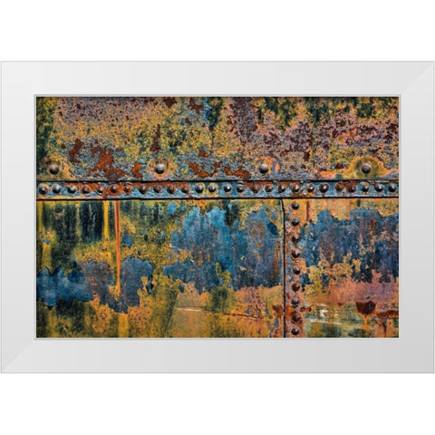 Sculptural Metal X White Modern Wood Framed Art Print by Mahan, Kathy