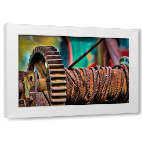 Old Tow Truck II White Modern Wood Framed Art Print by Mahan, Kathy