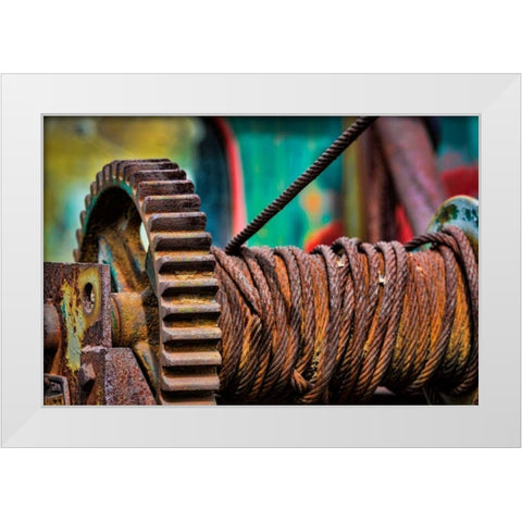 Old Tow Truck II White Modern Wood Framed Art Print by Mahan, Kathy