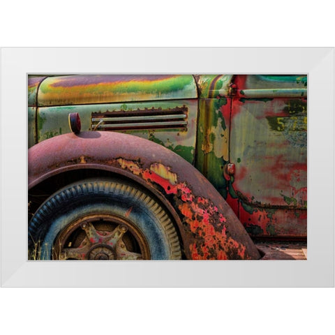 Old Truck III White Modern Wood Framed Art Print by Mahan, Kathy