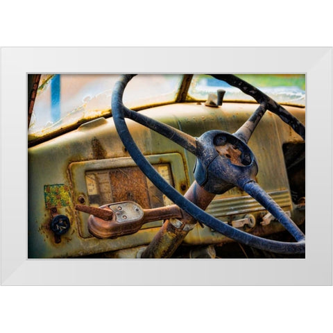 Old Truck IV White Modern Wood Framed Art Print by Mahan, Kathy