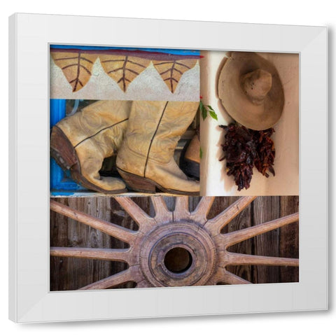 Southwest Collage II White Modern Wood Framed Art Print by Mahan, Kathy