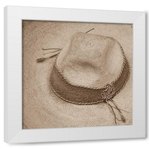 Cowboy Hat White Modern Wood Framed Art Print by Mahan, Kathy