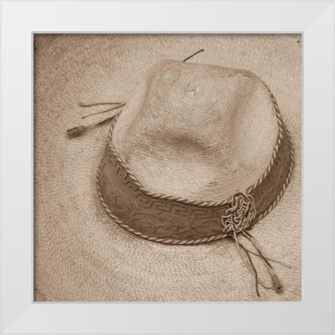 Cowboy Hat White Modern Wood Framed Art Print by Mahan, Kathy