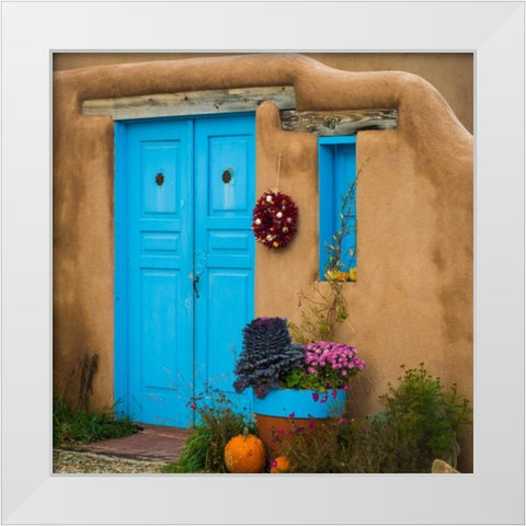 Blue Door I White Modern Wood Framed Art Print by Mahan, Kathy