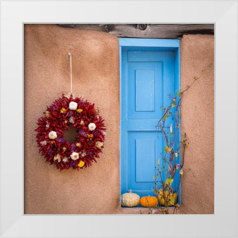 Blue Door II White Modern Wood Framed Art Print by Mahan, Kathy