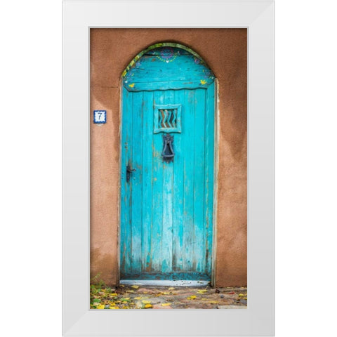 Blue Door III White Modern Wood Framed Art Print by Mahan, Kathy