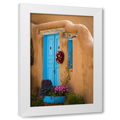 Blue Door IV White Modern Wood Framed Art Print by Mahan, Kathy