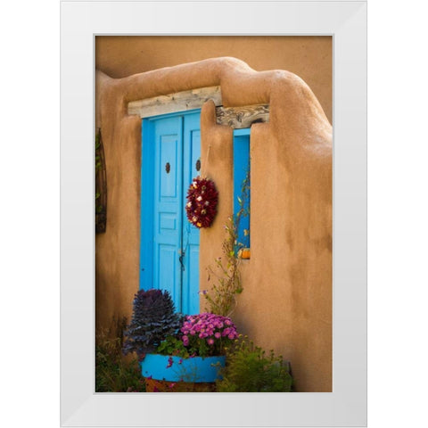 Blue Door IV White Modern Wood Framed Art Print by Mahan, Kathy