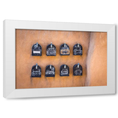 Mailboxes White Modern Wood Framed Art Print by Mahan, Kathy