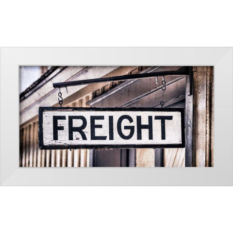 Freight Sign White Modern Wood Framed Art Print by Mahan, Kathy