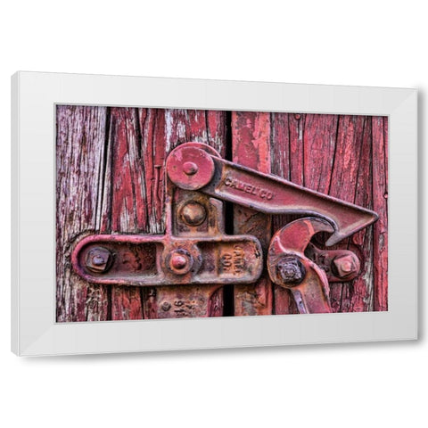 Train Lock White Modern Wood Framed Art Print by Mahan, Kathy