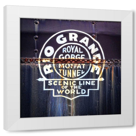 Railroad Logo I White Modern Wood Framed Art Print by Mahan, Kathy