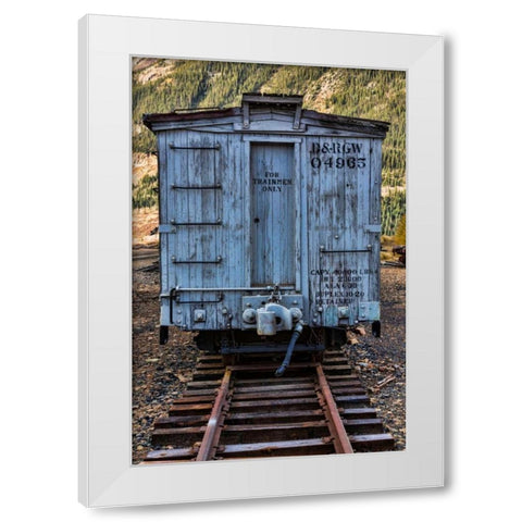 Vintage Caboose I White Modern Wood Framed Art Print by Mahan, Kathy