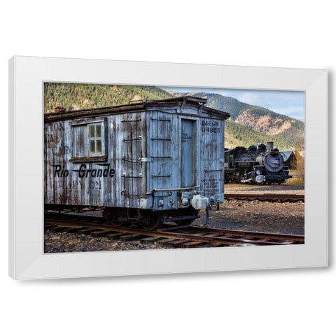 Vintage Caboose II White Modern Wood Framed Art Print by Mahan, Kathy