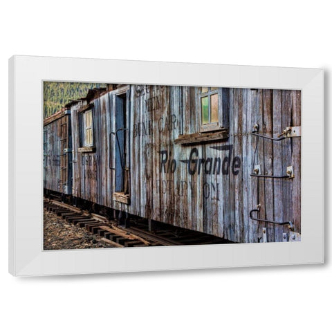 Vintage Caboose III White Modern Wood Framed Art Print by Mahan, Kathy