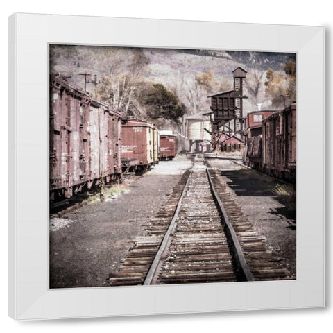 Vintage Train Yard III White Modern Wood Framed Art Print by Mahan, Kathy