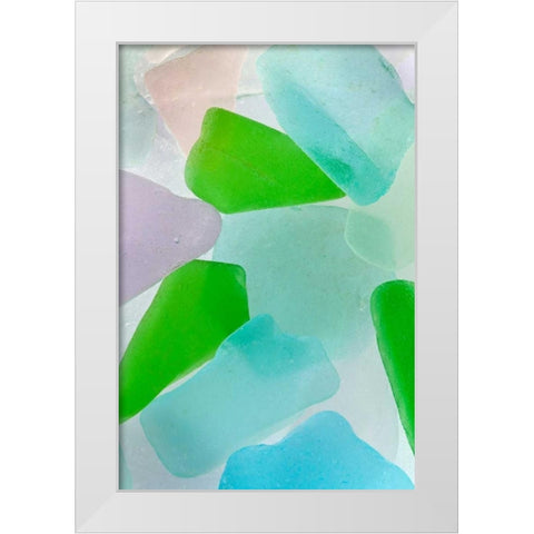 Beach Glass IV White Modern Wood Framed Art Print by Mahan, Kathy