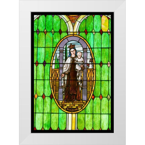 Stained Glass VII White Modern Wood Framed Art Print by Mahan, Kathy