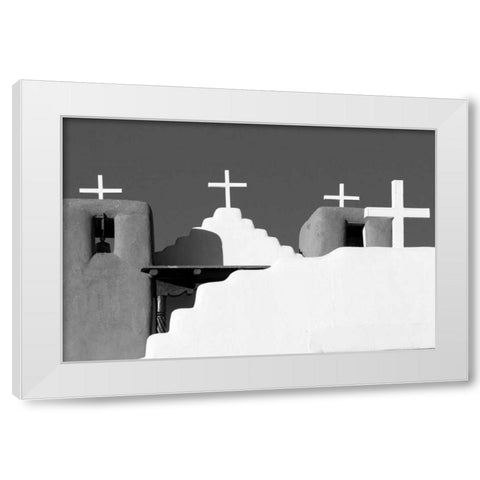 New Mexico Church II White Modern Wood Framed Art Print by Mahan, Kathy