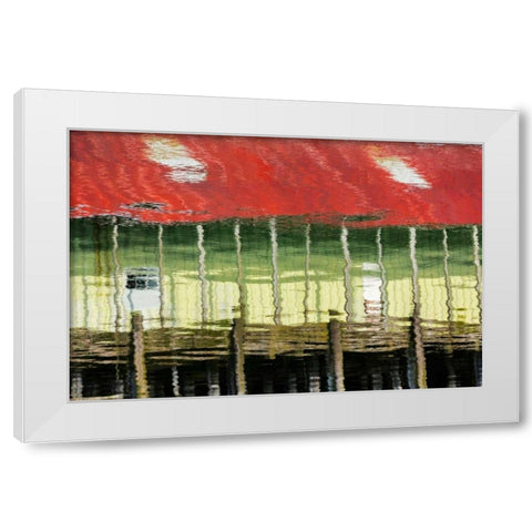 Cannery Reflections II White Modern Wood Framed Art Print by Mahan, Kathy