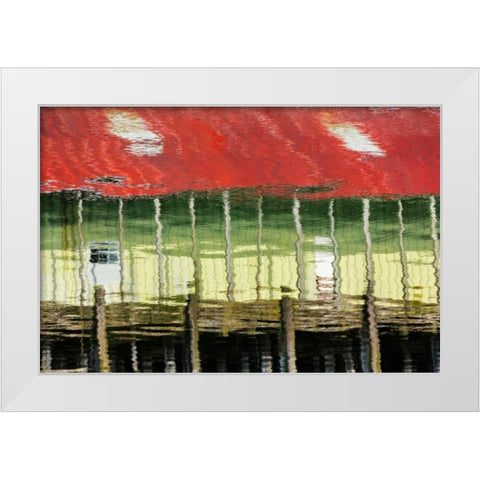 Cannery Reflections II White Modern Wood Framed Art Print by Mahan, Kathy