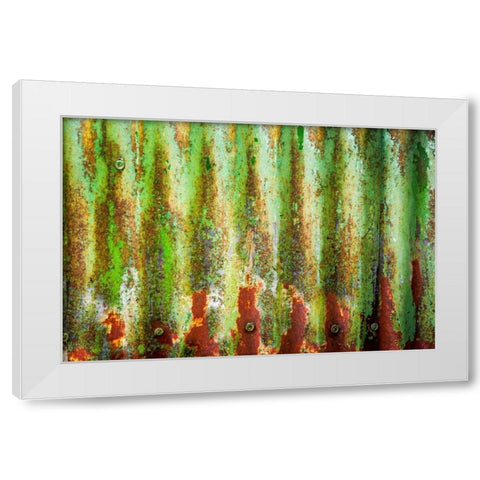 Corrugated Metal White Modern Wood Framed Art Print by Mahan, Kathy