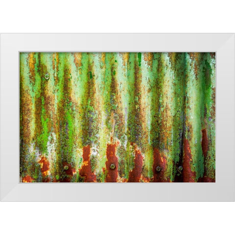 Corrugated Metal White Modern Wood Framed Art Print by Mahan, Kathy
