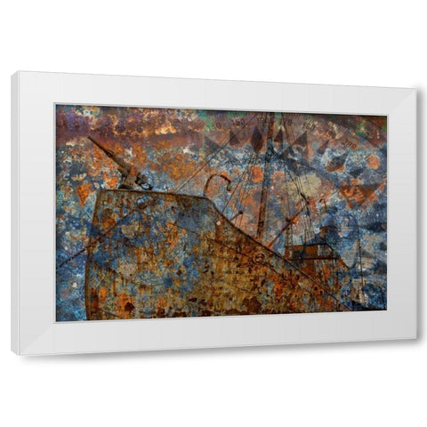 Old Whaling Ship I White Modern Wood Framed Art Print by Mahan, Kathy