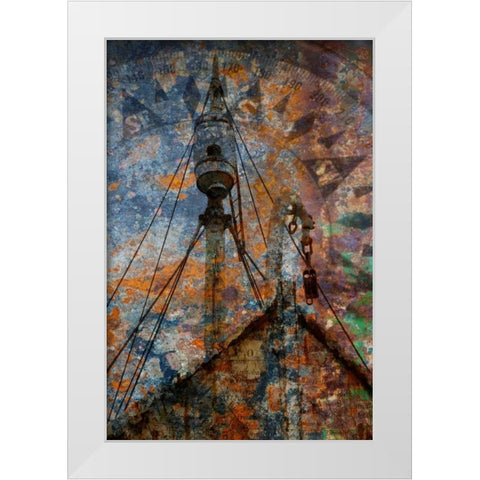 Old Whaling Ship II White Modern Wood Framed Art Print by Mahan, Kathy