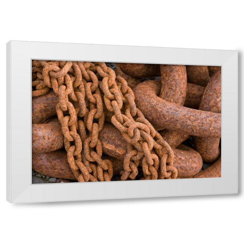 Maritime Chain II White Modern Wood Framed Art Print by Mahan, Kathy