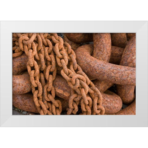 Maritime Chain II White Modern Wood Framed Art Print by Mahan, Kathy