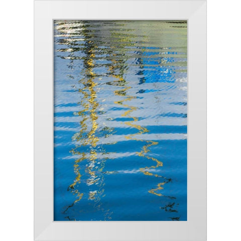 Boat Reflection II White Modern Wood Framed Art Print by Mahan, Kathy