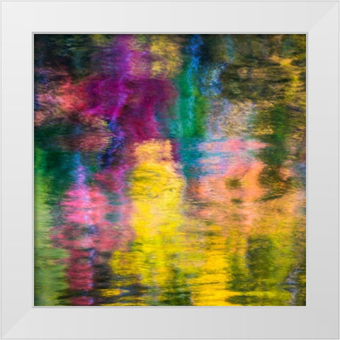 Colorful Reflections III White Modern Wood Framed Art Print by Mahan, Kathy