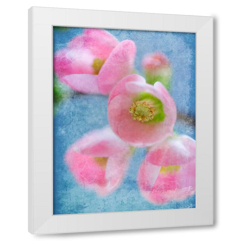 Flowering Quince II White Modern Wood Framed Art Print by Mahan, Kathy