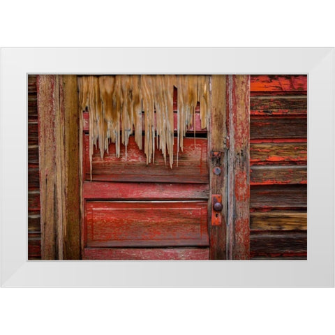 Weathered Door III White Modern Wood Framed Art Print by Mahan, Kathy