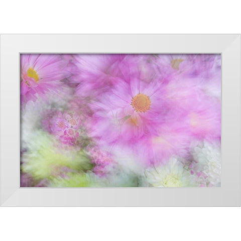 Flower Impressions I White Modern Wood Framed Art Print by Mahan, Kathy