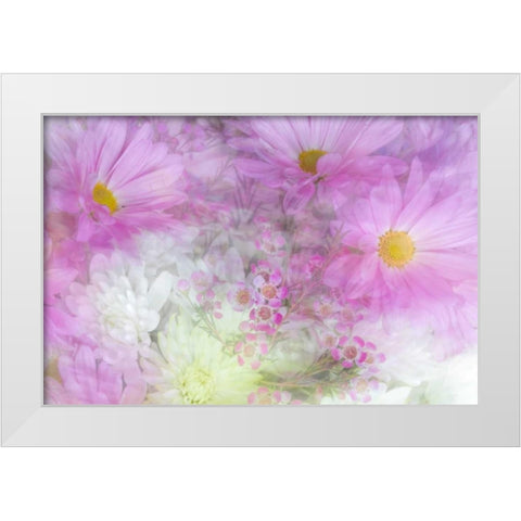 Flower Impressions II White Modern Wood Framed Art Print by Mahan, Kathy