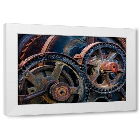 Mining Equipment I White Modern Wood Framed Art Print by Mahan, Kathy