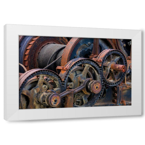 Mining Equipment II White Modern Wood Framed Art Print by Mahan, Kathy