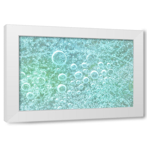 Frozen Bubbles I White Modern Wood Framed Art Print by Mahan, Kathy