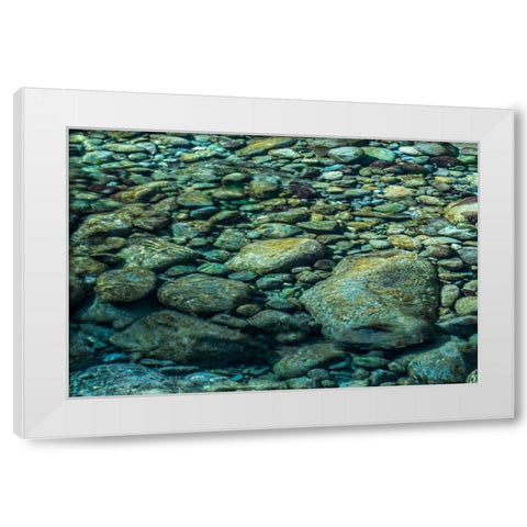 Sol Duc River Rocks II White Modern Wood Framed Art Print by Mahan, Kathy